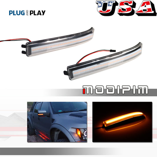 For 2009 - 2014 for Clear Amber Side Mirror Turn Signal Marker Lights - v