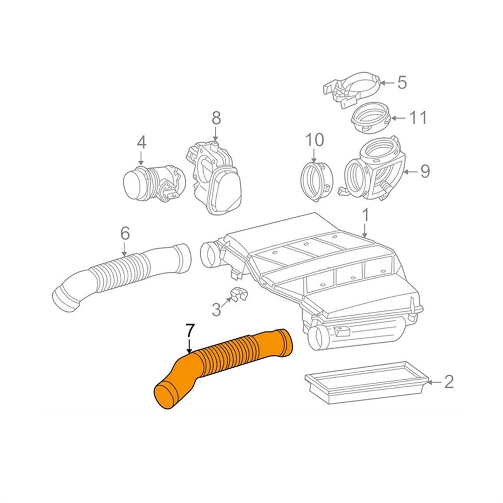 Left+Right Side Air Intake Hose for Mercedes-Benz S500 Base Sedan 4-Door 2000-06 Q