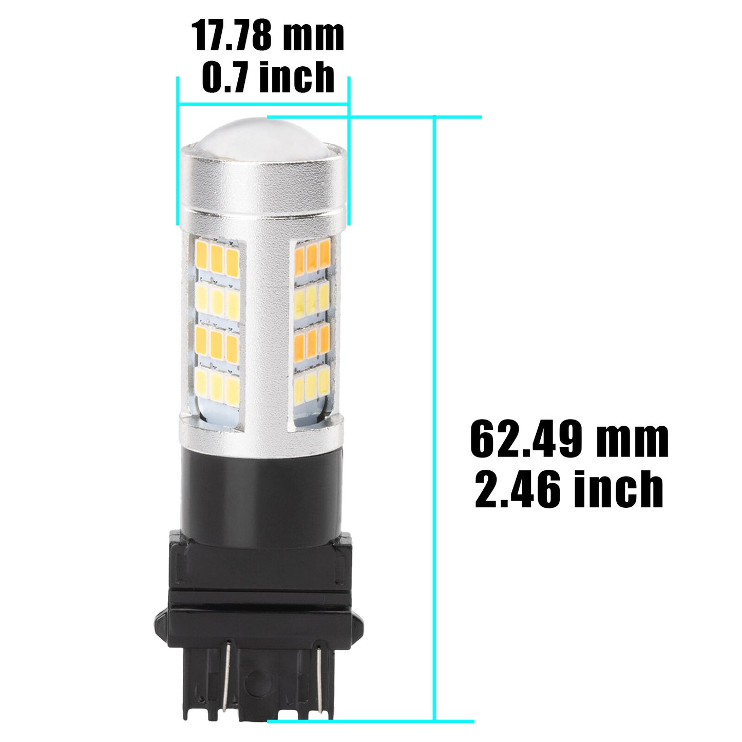 4 White Amber 3157 LED DRL Switch Turn Signal Parking Bulbs for n