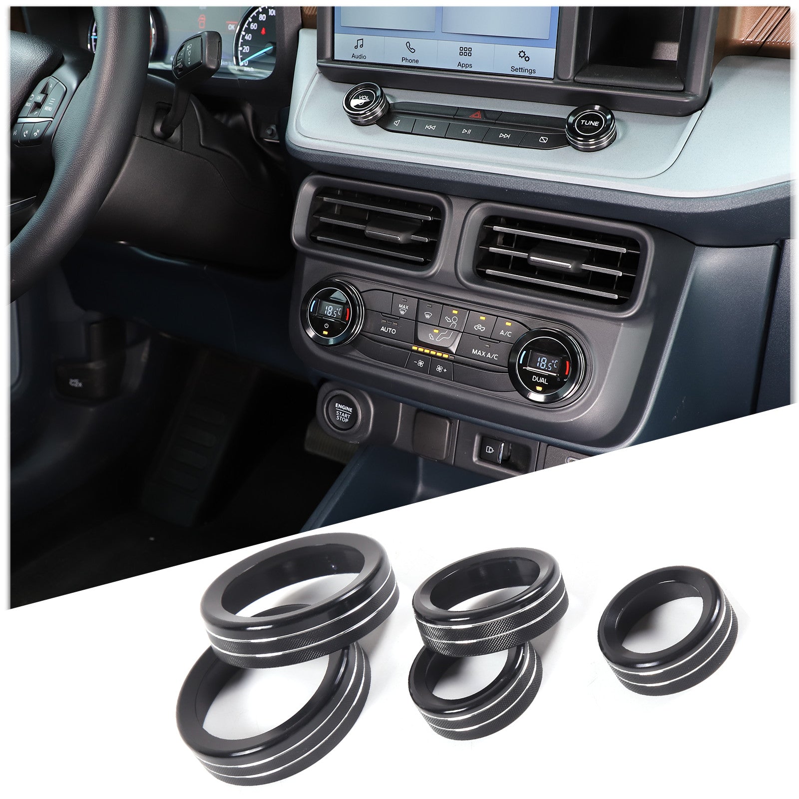 Black Alloy Center Cell Phone Holder Holder Trim for FJ Curiser 07-21 US- v