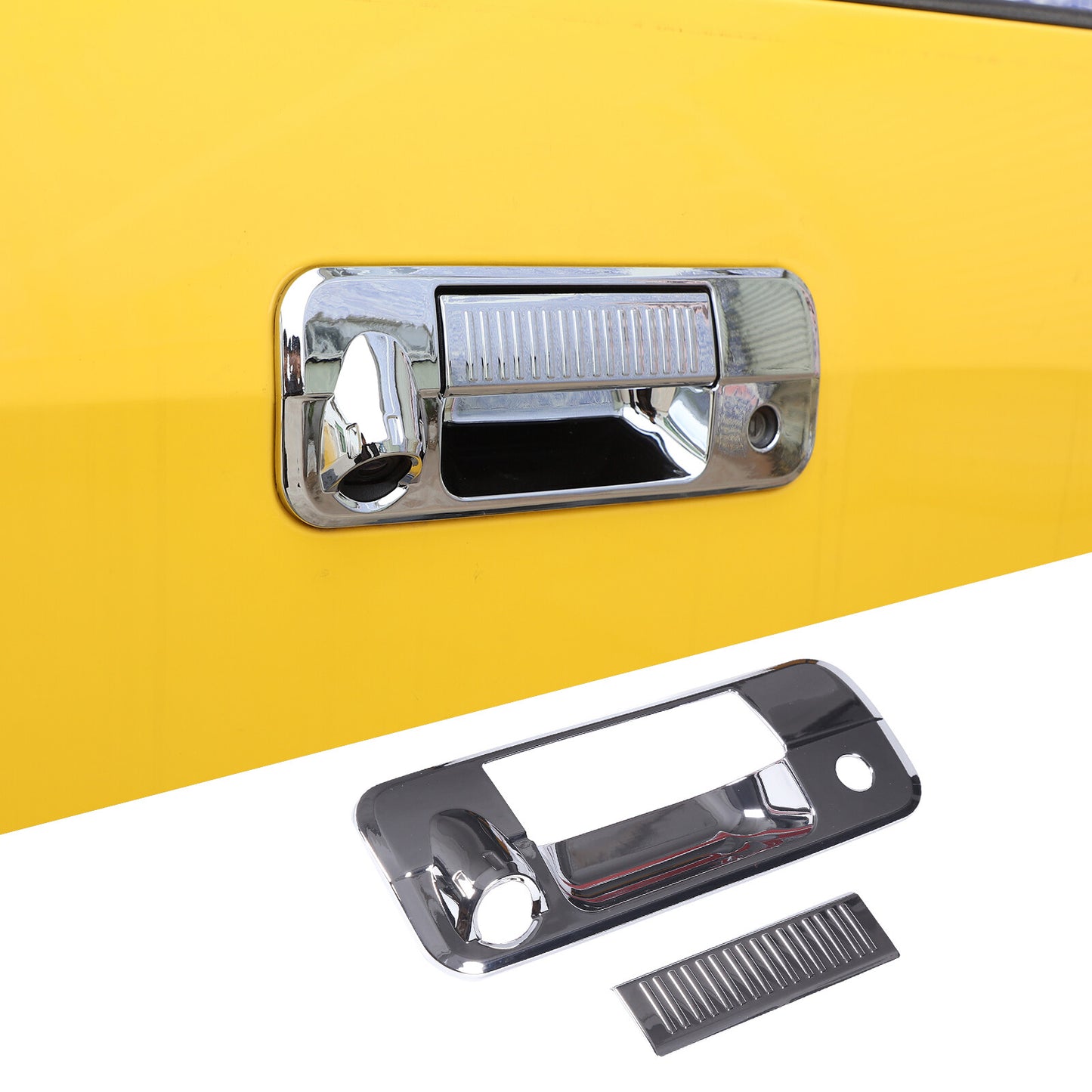 Stainless steel silver cover lock with decorative bottom frame suitable for Hummer H2 2003-2009