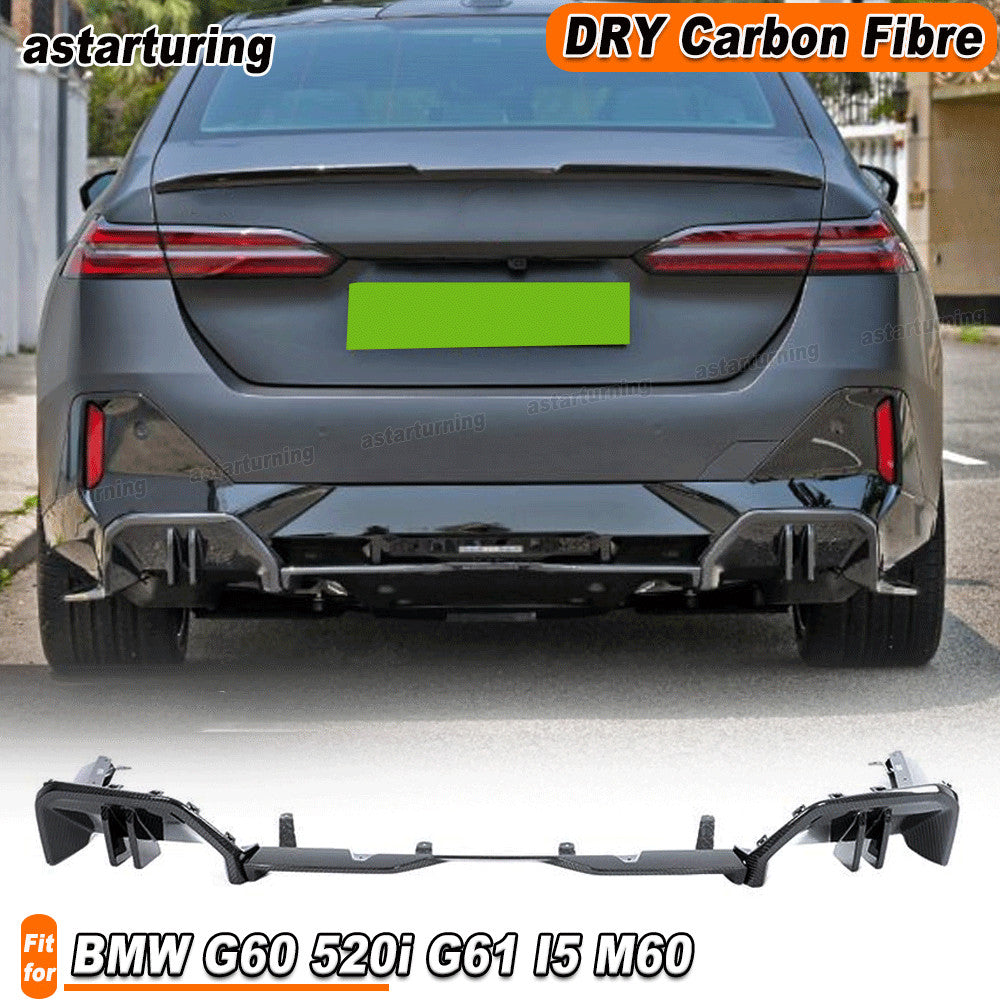 for BMW G60 530i 540i M-SPORT 2024-25 Dry Carbon Fiber Rear Bumper Diffuser Lip