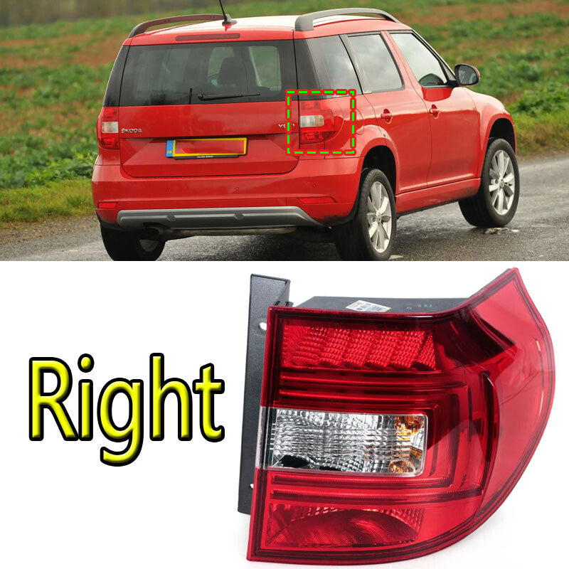 Applicable to for Skoda Yeti 2014 - 2017: Right taillight, bumper light, brake light, turn signal.