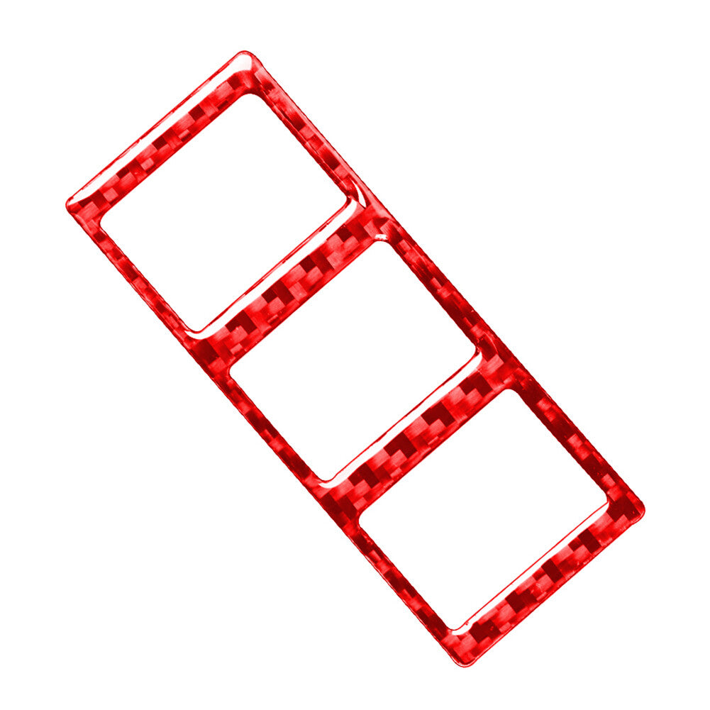Interior Mode Switch Cover Trim Car Carbon Fiber for Toyota Tundra 2014-2021 Red