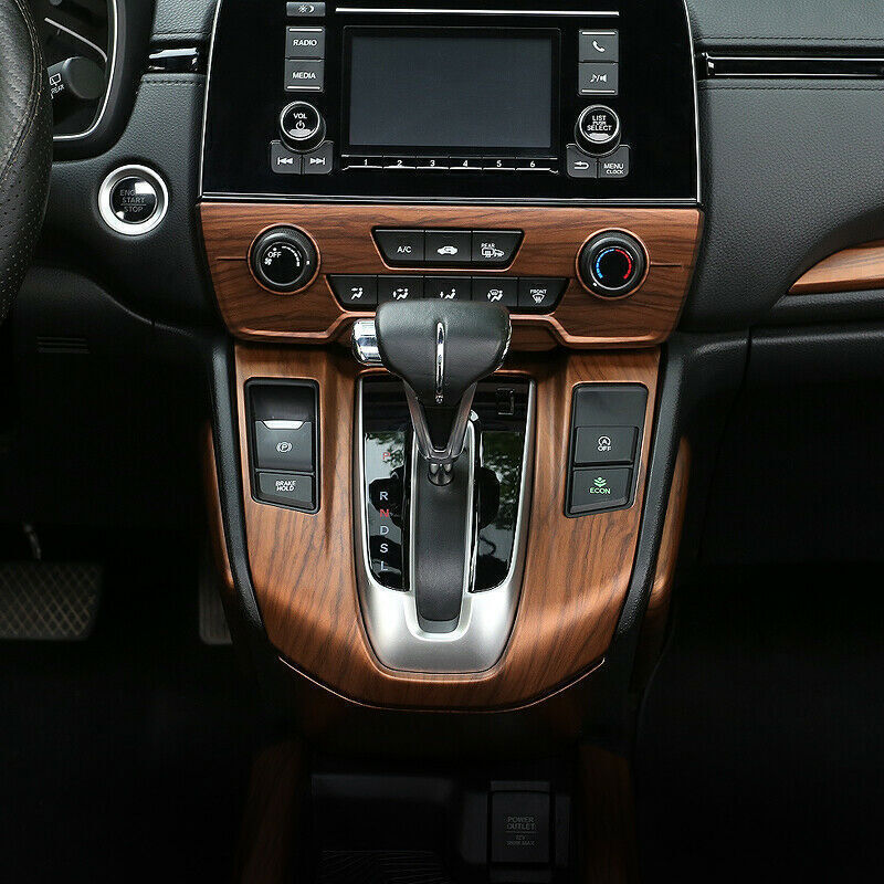 Middle Console Gear Shift Panel Trim for Honda CR-V 17-2022 Matte Peach Wood