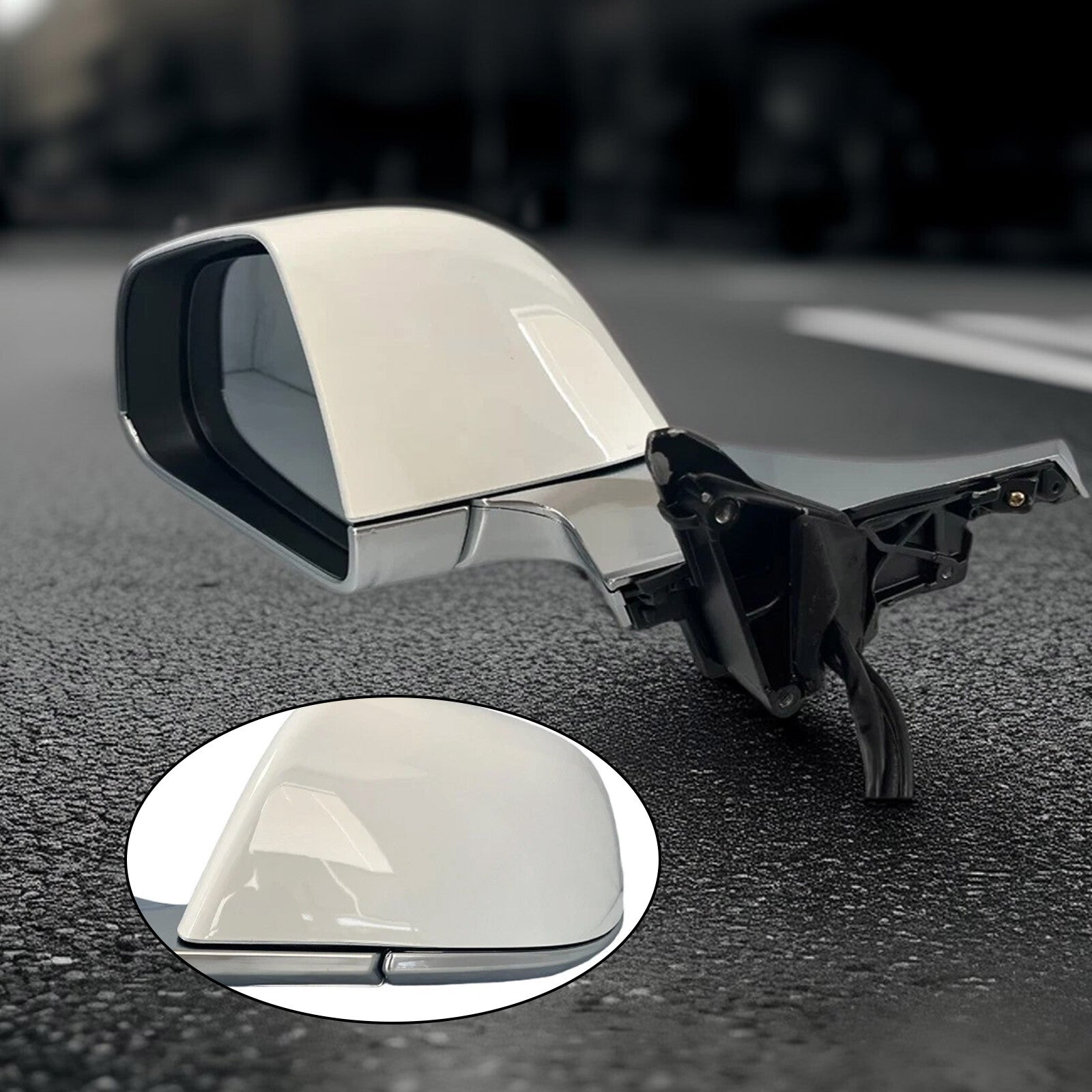 White Left Driver Mirror for Tesla Model 3 2017 2018 2019 2020 Heated Power Fold