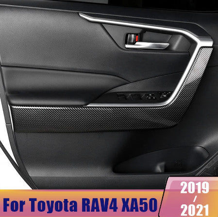 for Toyota RAV4 19-21 ABS Carbon Fiber Under Frame Strips Decoration Cover Trim