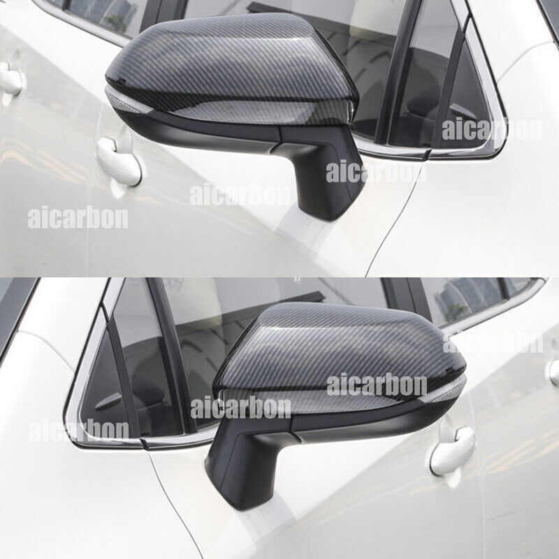 2X Carbon Fiber Look Rear Rearview Mirror Cover Trim for Toyota for Corolla 20-2024