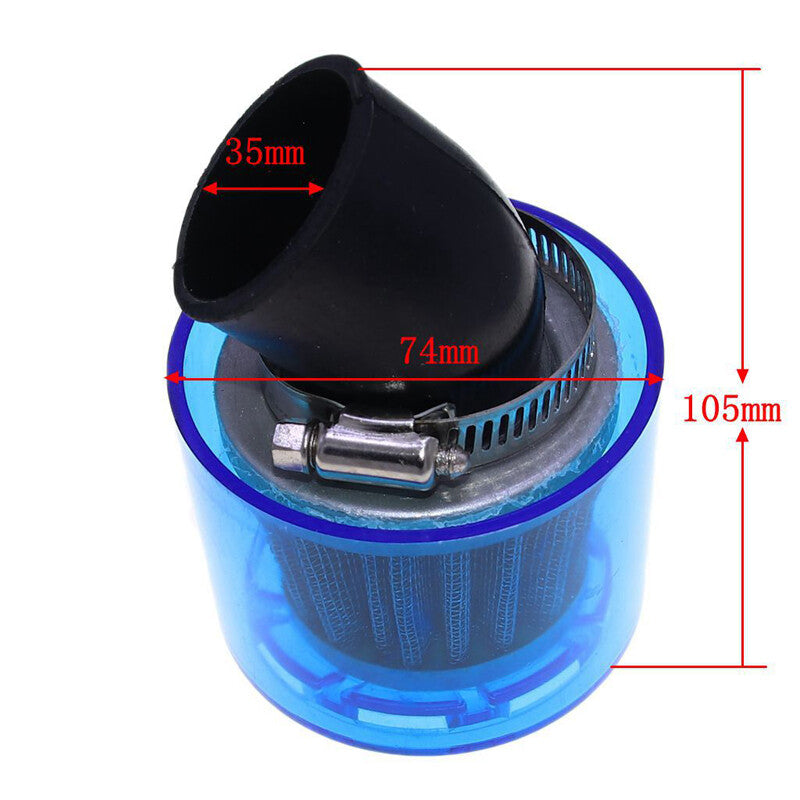 35mm motorcycle air intake filter, air purifier, 45° splash-proof, suitable for all-terrain vehicles and off-road driving. n