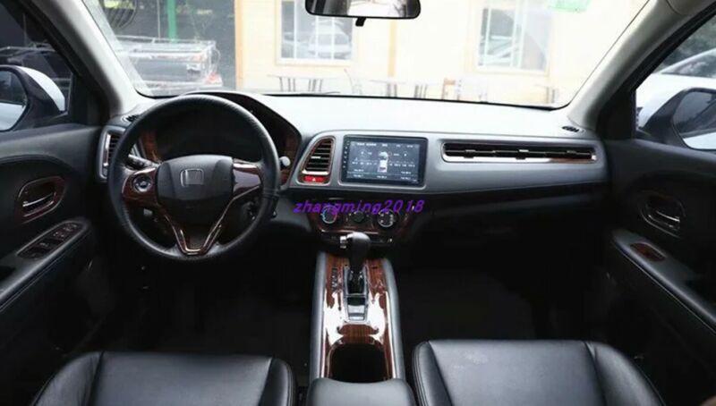 15-piece mahogany interior trim kit for Honda Vezel 2015-2020