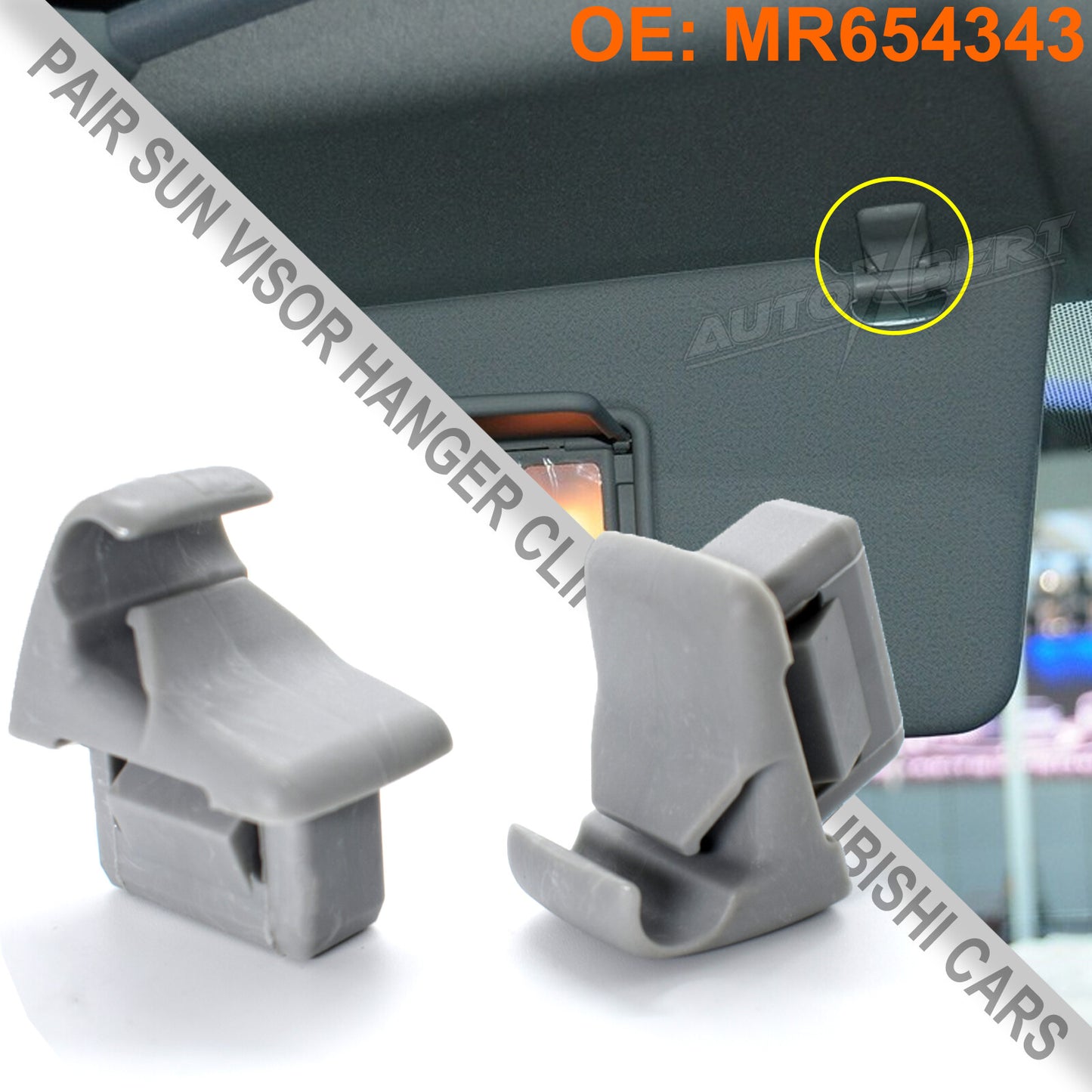 2x Car Sun Visor Clip Hook Hanger Holder Bracket for Mitsubishi Lancer Outlander