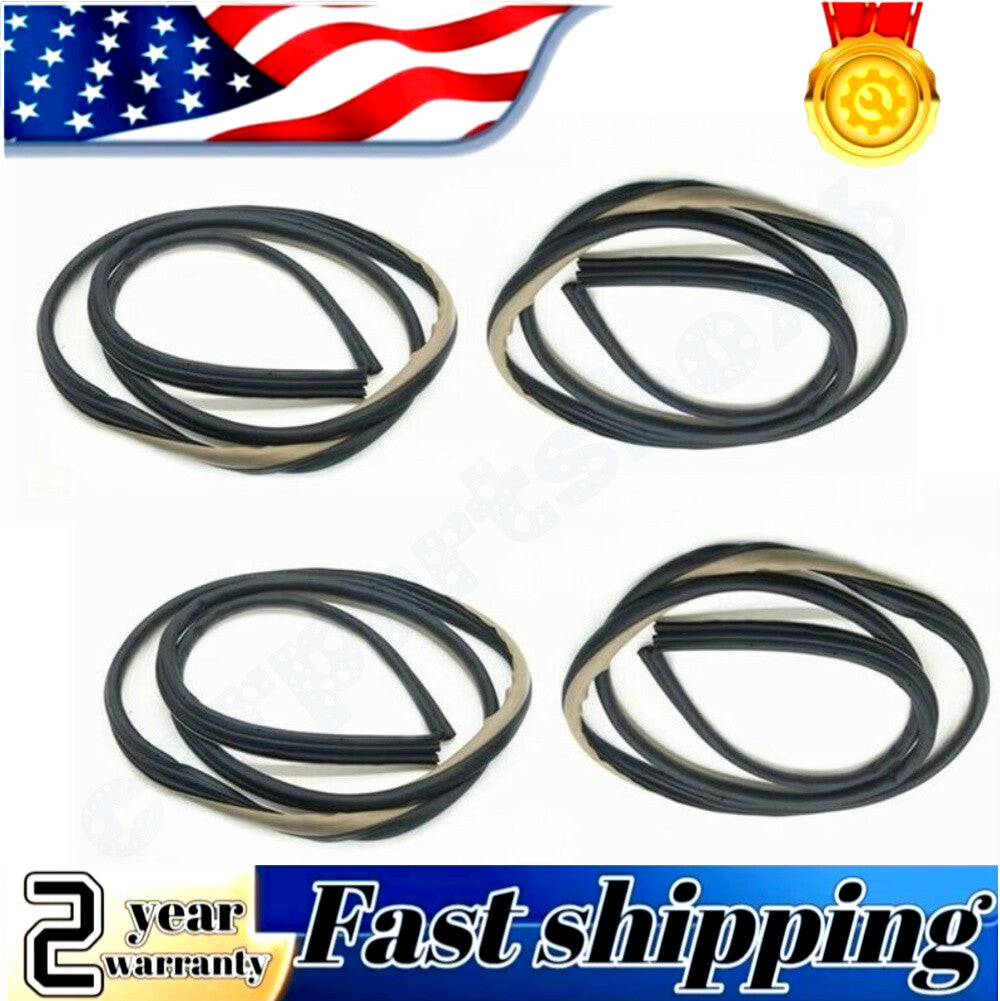 4-Piece Weatherstrip Door Rubber Body Seals for Honda Accord Sedan 2008-2012