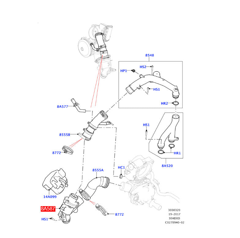 LR117568 Thermostat W/Sensor for Jaguar for Range Rover AJ126 2015-2021 3.0L V6 NEW Q