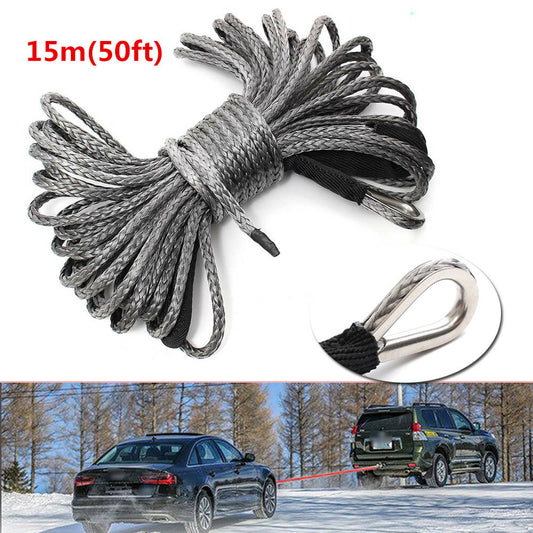 UTV (All-Terrain Vehicle) 50 ft x 6 mm (1/4) Nylon Synthetic Winch Cable 5000-5700 lbs n