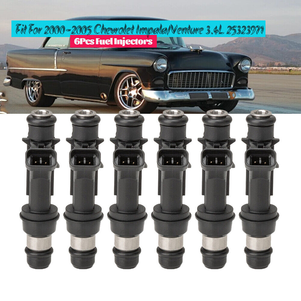 Set of 6 Fuel Injectors for Buick Century for Chevrolet Camaro for Pontiac 3.8L 25323972