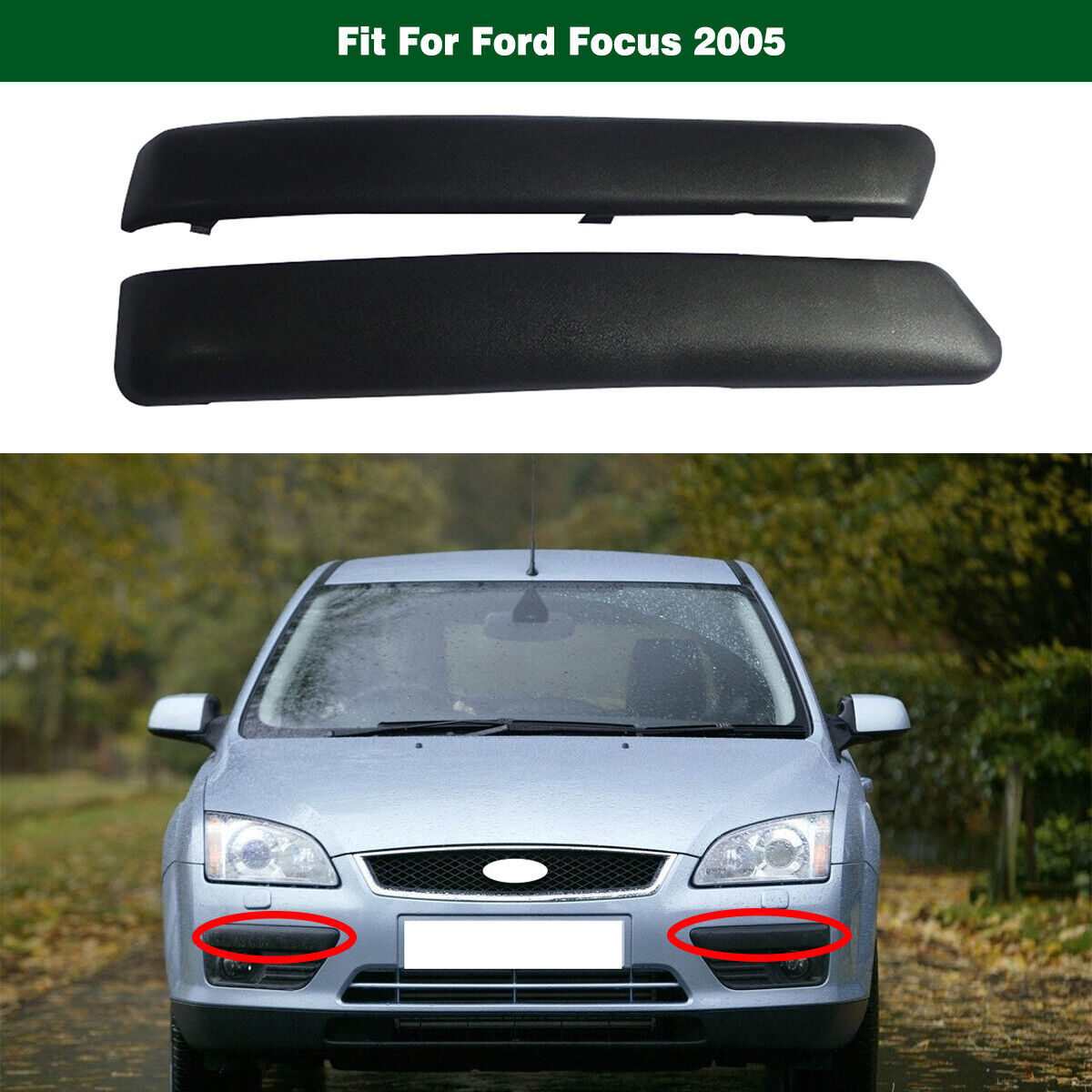 1Pair Skin Line Front Bumper Moldings Cover Trim Fit  for ford  FOCUS 2005-2007