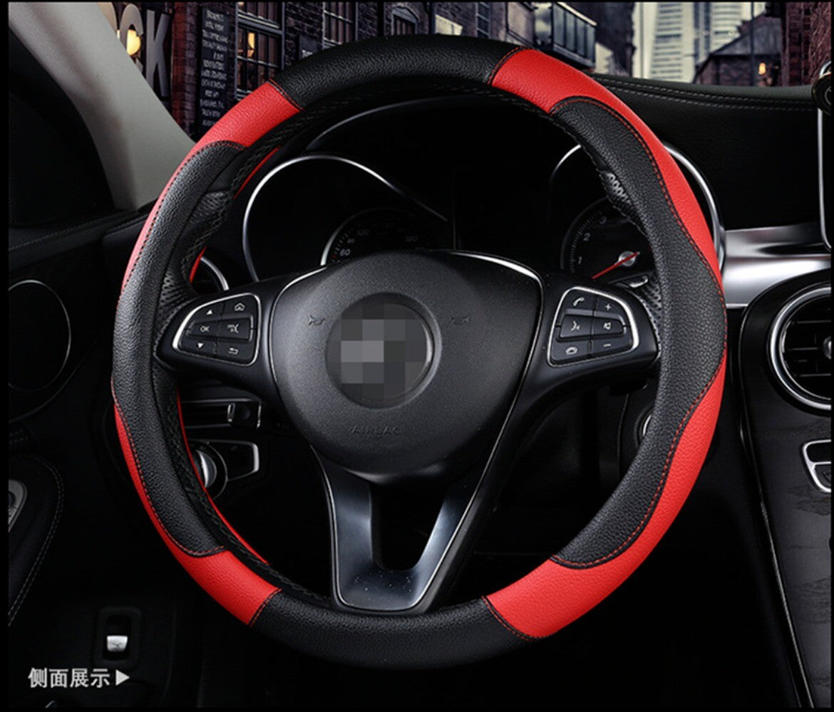 Universal 38cm Car Steering Wheel Cover Protector PU Leather Car Replcement New n