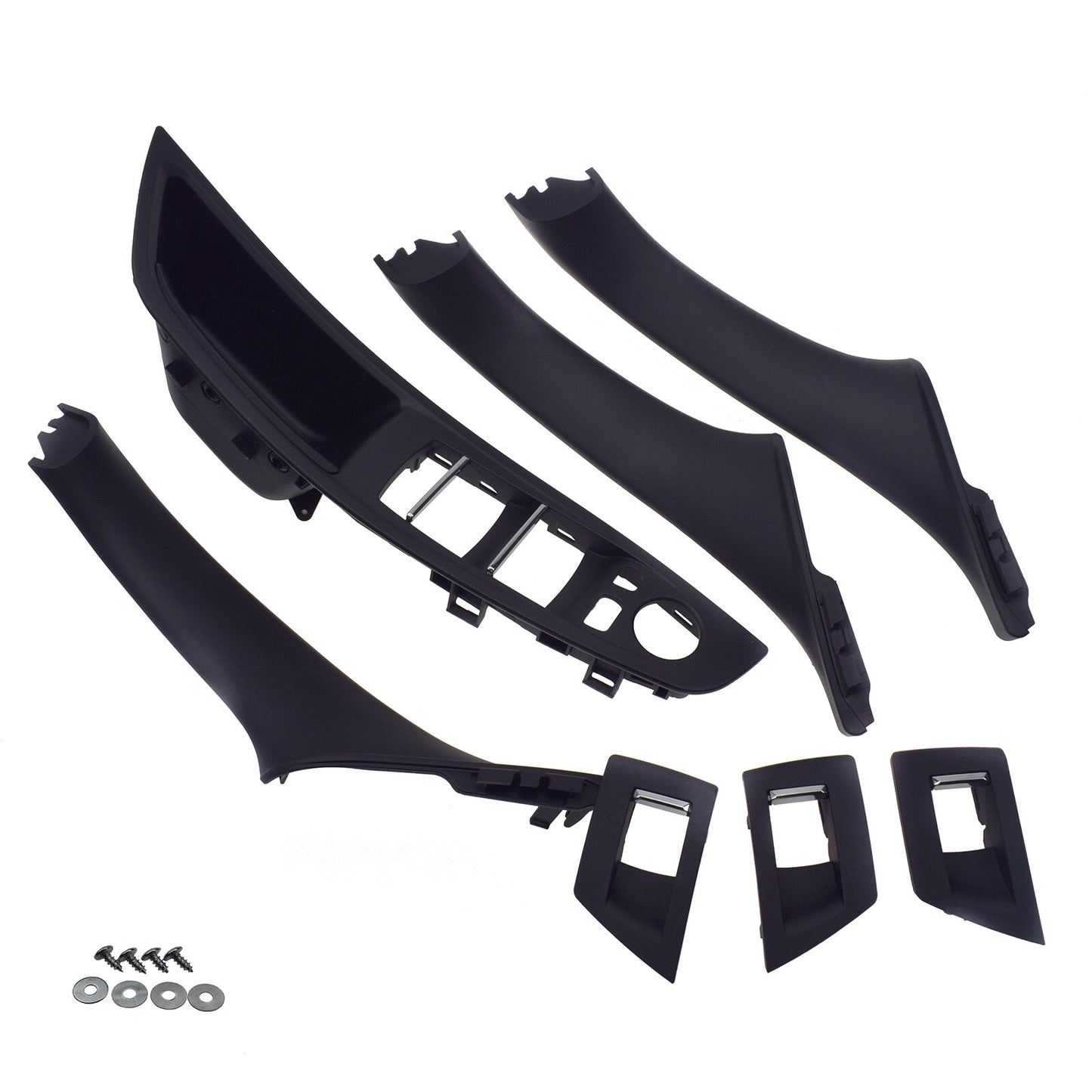 7pcs Inner Door Panel Handle Black for 5 Seriess 520i 523i 528i 530i 535- v