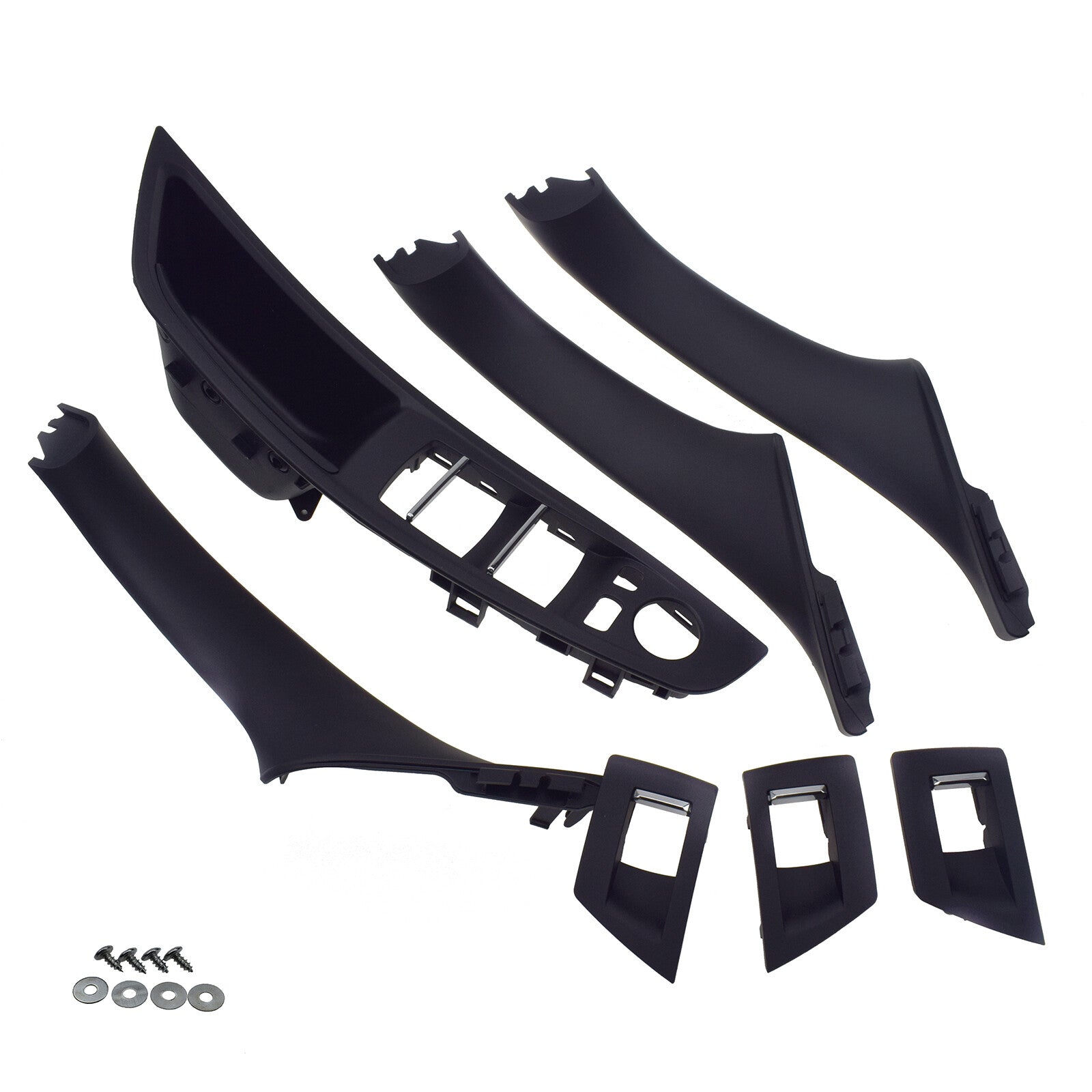 7pcs Inner Door Panel Handle Black for 5 Seriess 520i 523i 528i 530i 535- v