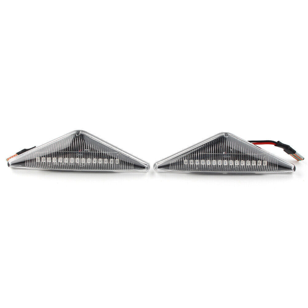 2x Dynamic Flow Marker Side Turn Signal LED Light Clear Shell for Ford Focus MK1