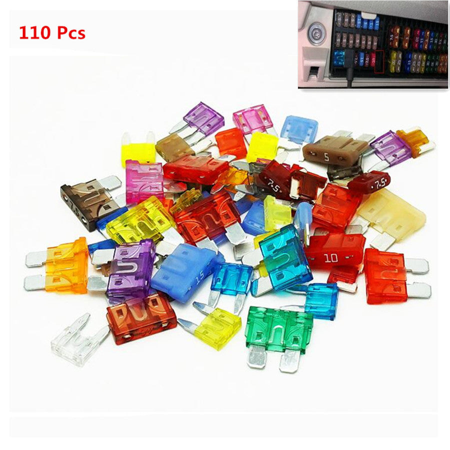110x Car Low Profile Micro Blade Fuse Box 2 3 5 7.5 10 15 20 25 30Amp Assortment