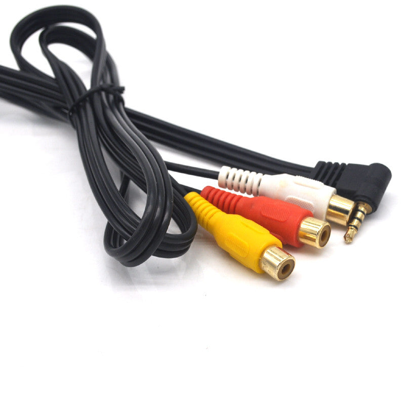 AUX music mp3 Conversion/Video Input Cable RCA 1m 3.5mm for Alpine KCE-250IV v