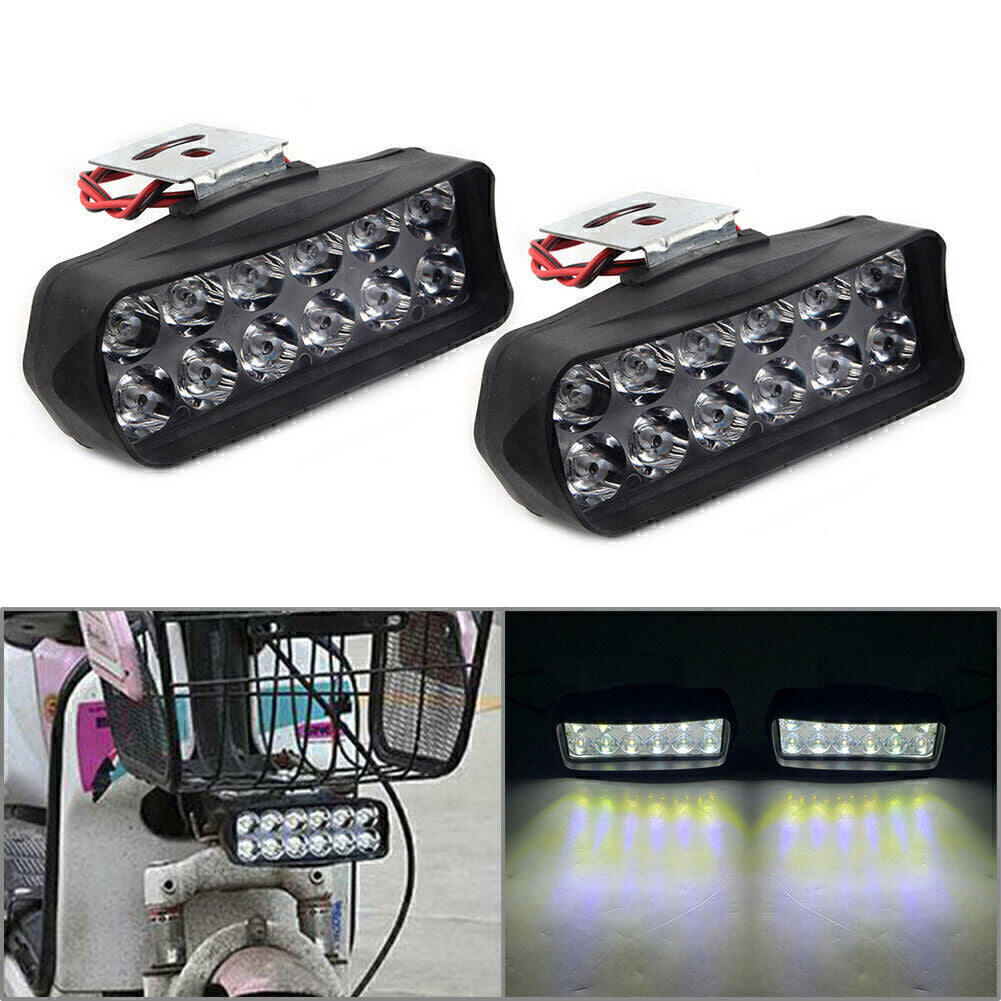 2X Motorcycle Front Headlight Spot Fog Light 12-LED Headlamp For Car ATV UTV Q
