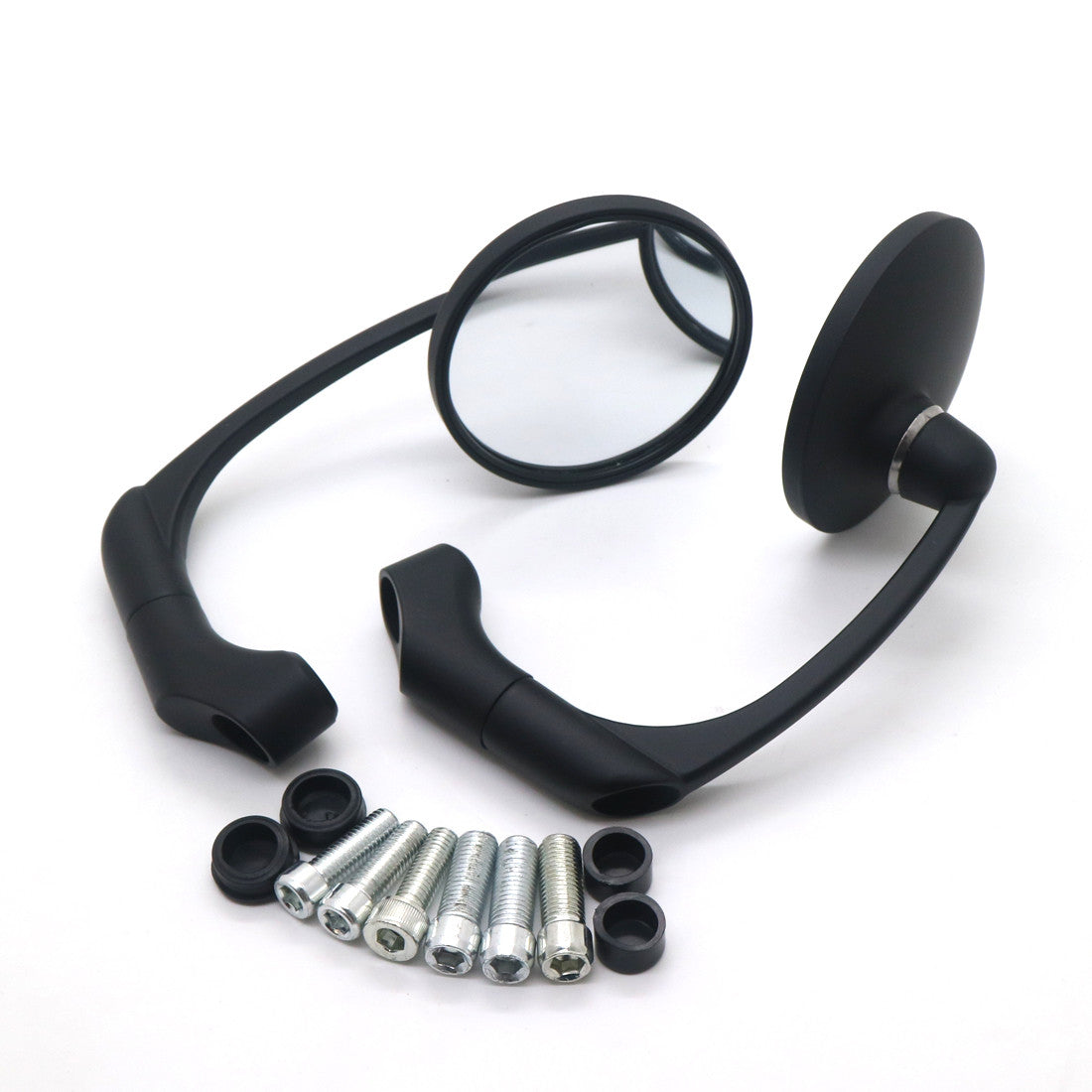 Motorcycle Black Retro Round Rearview Side Mirror For GN125 Cafe Racer Custom Q