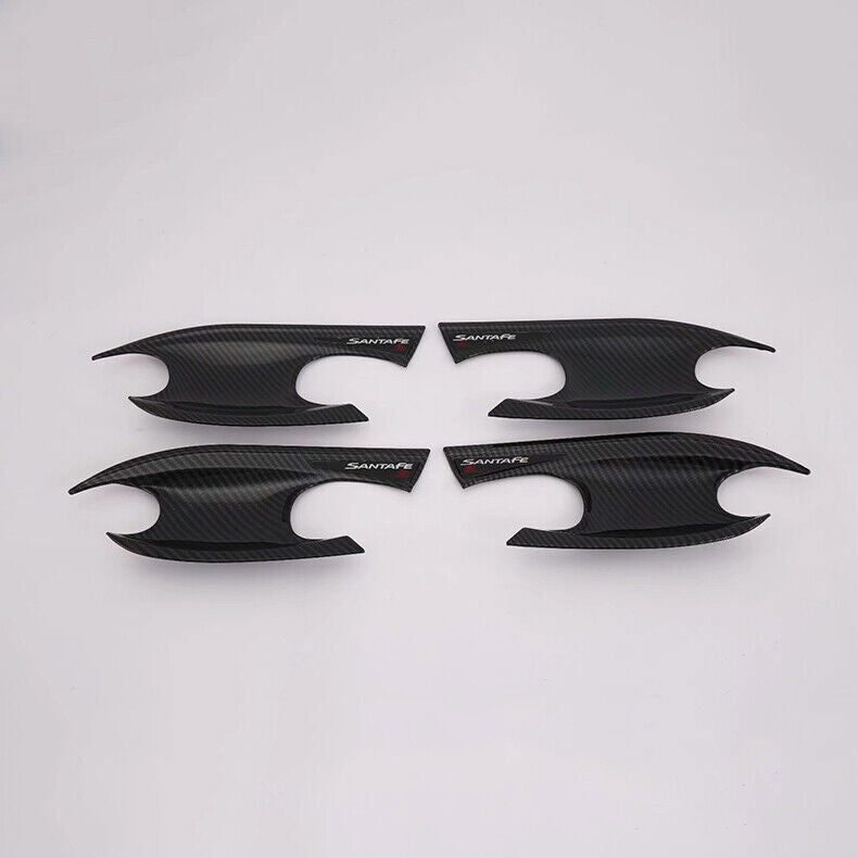 for Hyundai Santa Fe 2019-2022 Carbon ABS Door Handle Bowl molding Cover Trim n