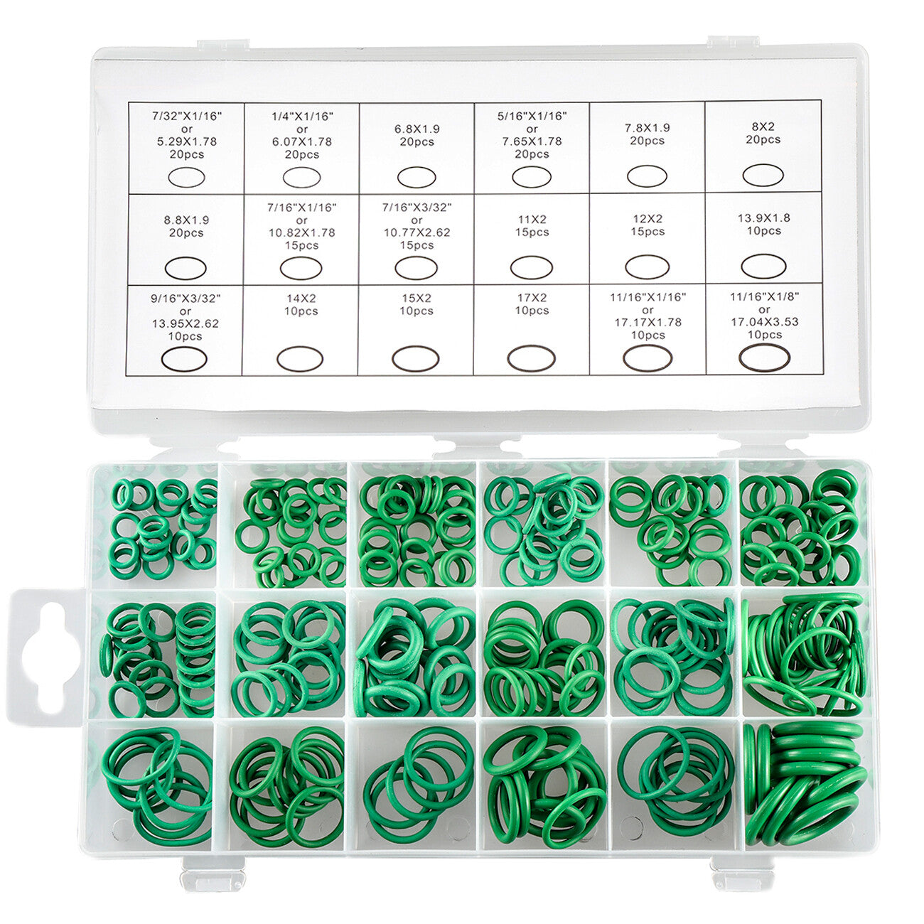 270 Pieces O-Ring Rubber Assortment Kit Set with Holder Case SAE and Metric Q