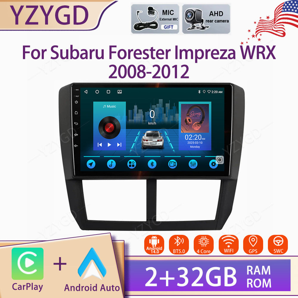 for Subaru for Forester for Impreza WRX 2008-2012 Stereo Android14 Car Radio Carplay GPS
