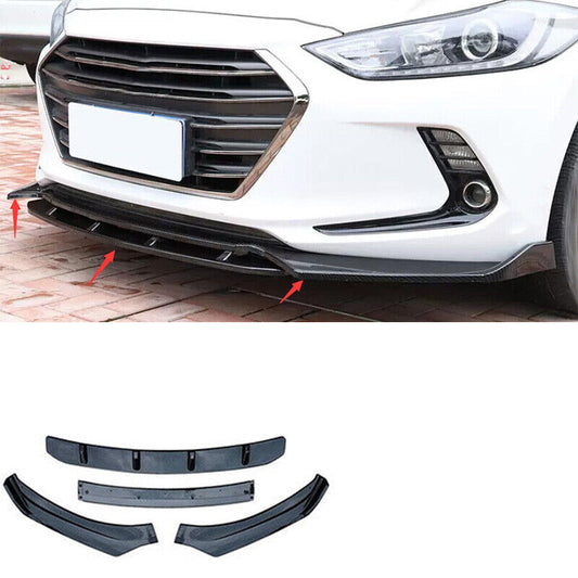 for Hyundai for Elantra 2017-18 Carbon Fiber Style Front Bumper Lip Spoiler Splitter