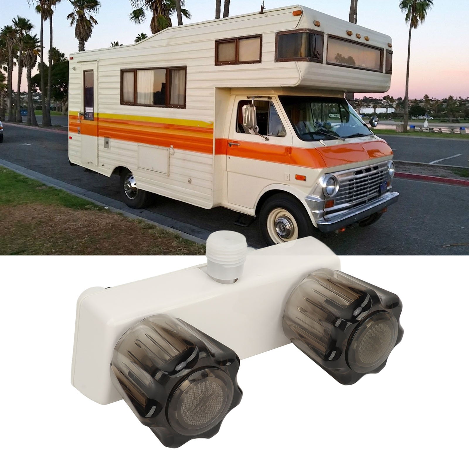 RV Shower Valve Diverter Easy To Install Shower Faucet With 2 Knobs For Boat