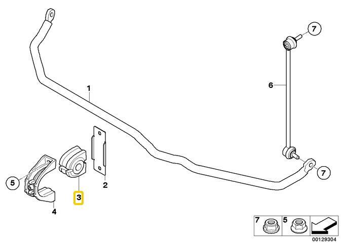 2 piece Front Suspension Stabilizer Sway Bar Bushing for E65 E66 730i v