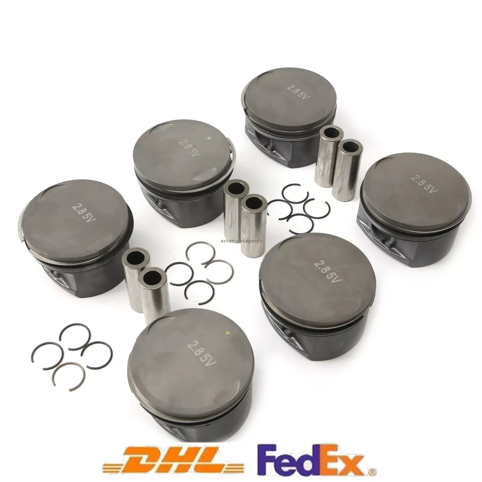 6 pistons and rings fit for Volkswagen for Passat  for Audi for A4 S4 for A6 S6 1996 - 2005 2.8L AHA ATQ