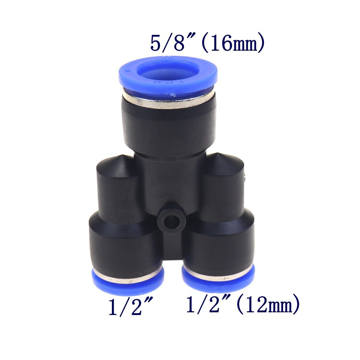 1 piece of pneumatically reduced Y-type combined air push type 3-way connector pipe OD 5/8 to 1/2