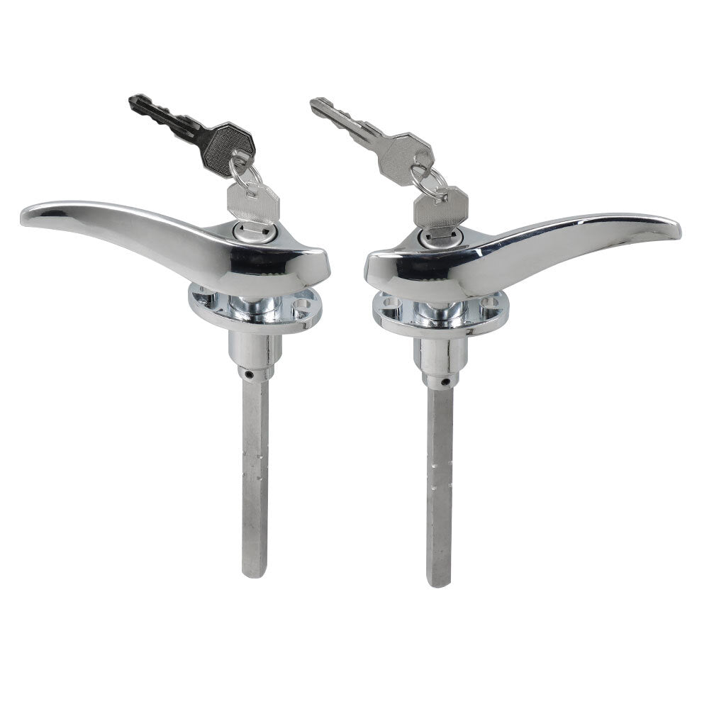 Silver 3-Window Coupe Exterior Door Handle Lock Kit with Key Suitable for 1932 n