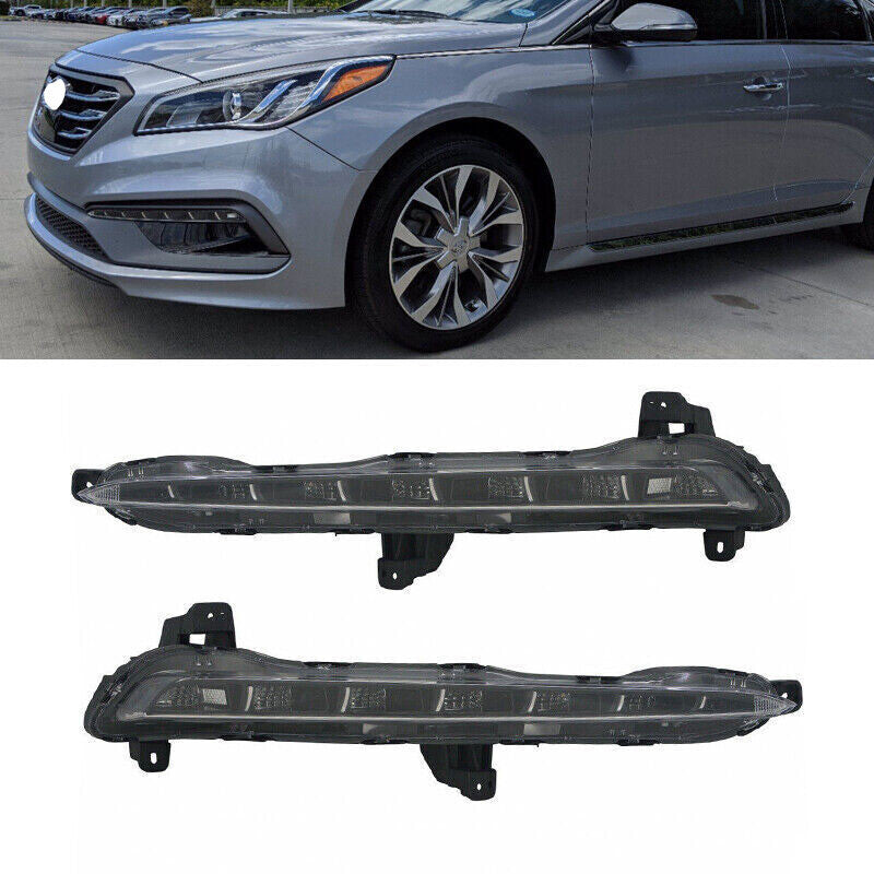 for Hyundai Sonata 2015-2017 LED DRL Front Fog Light Daytime Running Lamp Pair