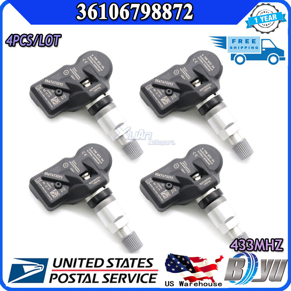 Tire pressure monitoring system suitable for #6798872 36106874830 4x TPMS sensor 433MHz - v