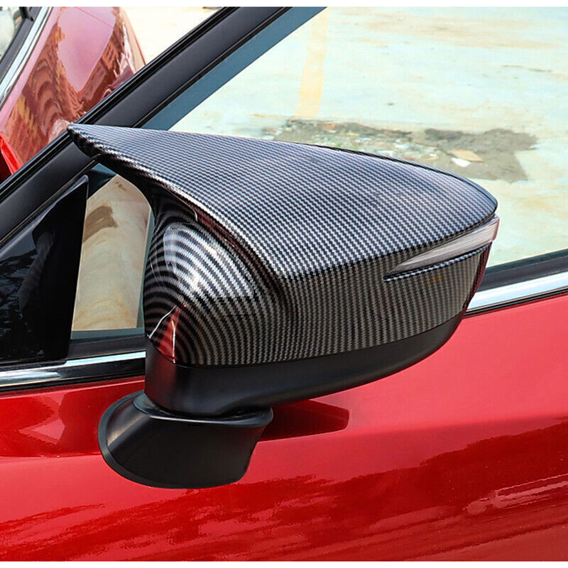 for Mazda CX-5 CX5 2016 Carbon Fiber OX Horn Rear View Mirror Cap Cover Trim 2X