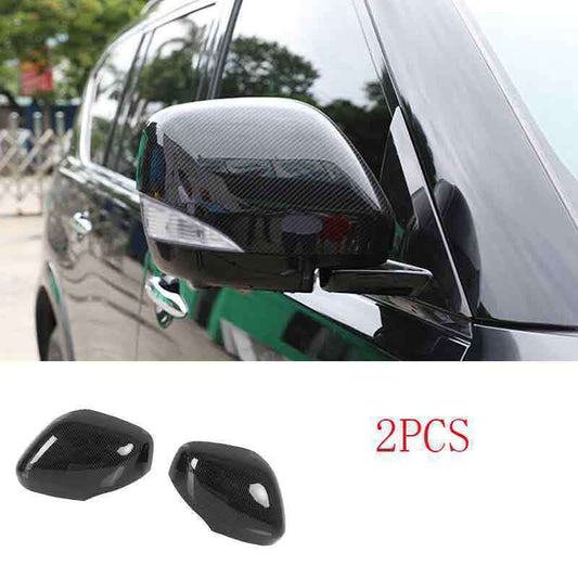 2P for Nissan Armada Patrol 2017-24 Carbon Fiber Exterior Rear View Mirror Trim