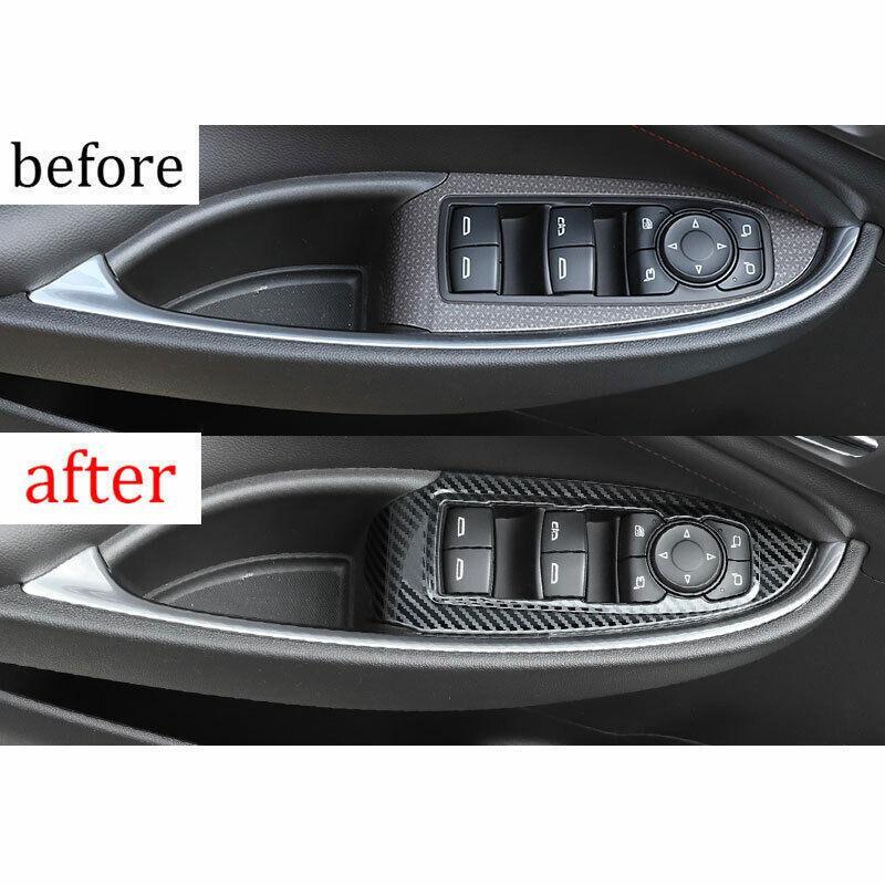 for Chevrolet Malibu 16-21 Steel Carbon Fiber Window Lock Lift Panel Frame Trim