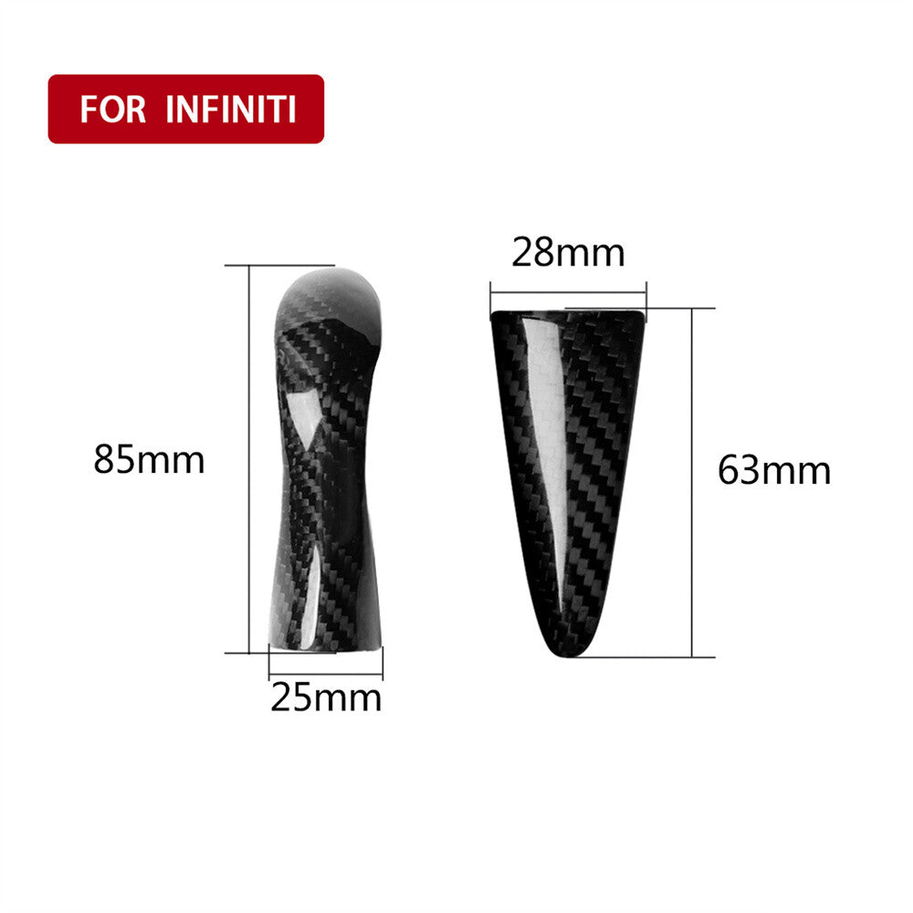 2¡ÁCarbon Fiber Steering Wheel Gear Shift Knob Trim for Infiniti Q50 Q60 2014-22