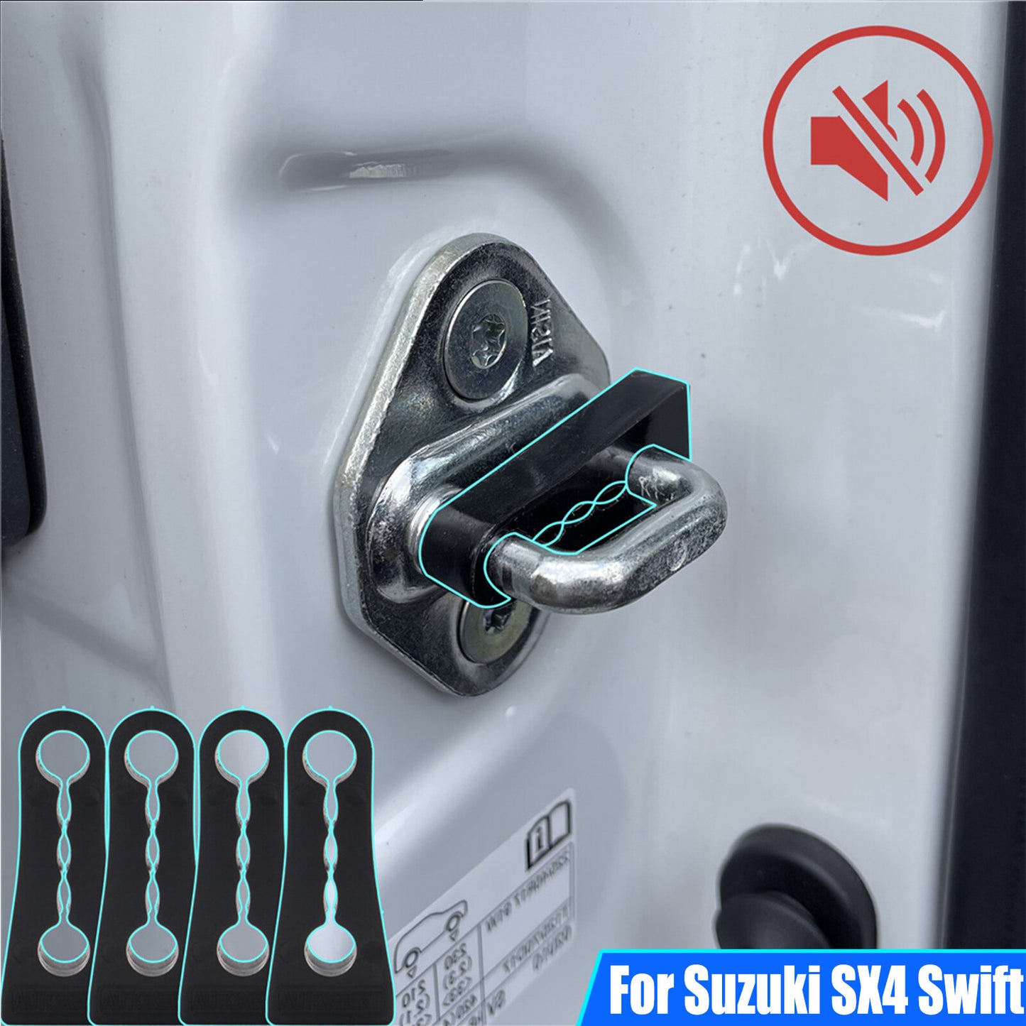 Door Lock Buffer Damper for Suzuki SX4 SwiftSoundproof Insulation Creaking Seal