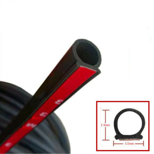 10-foot D-shaped rubber car door seal with hollow edge guard Weatherstrip - Universal