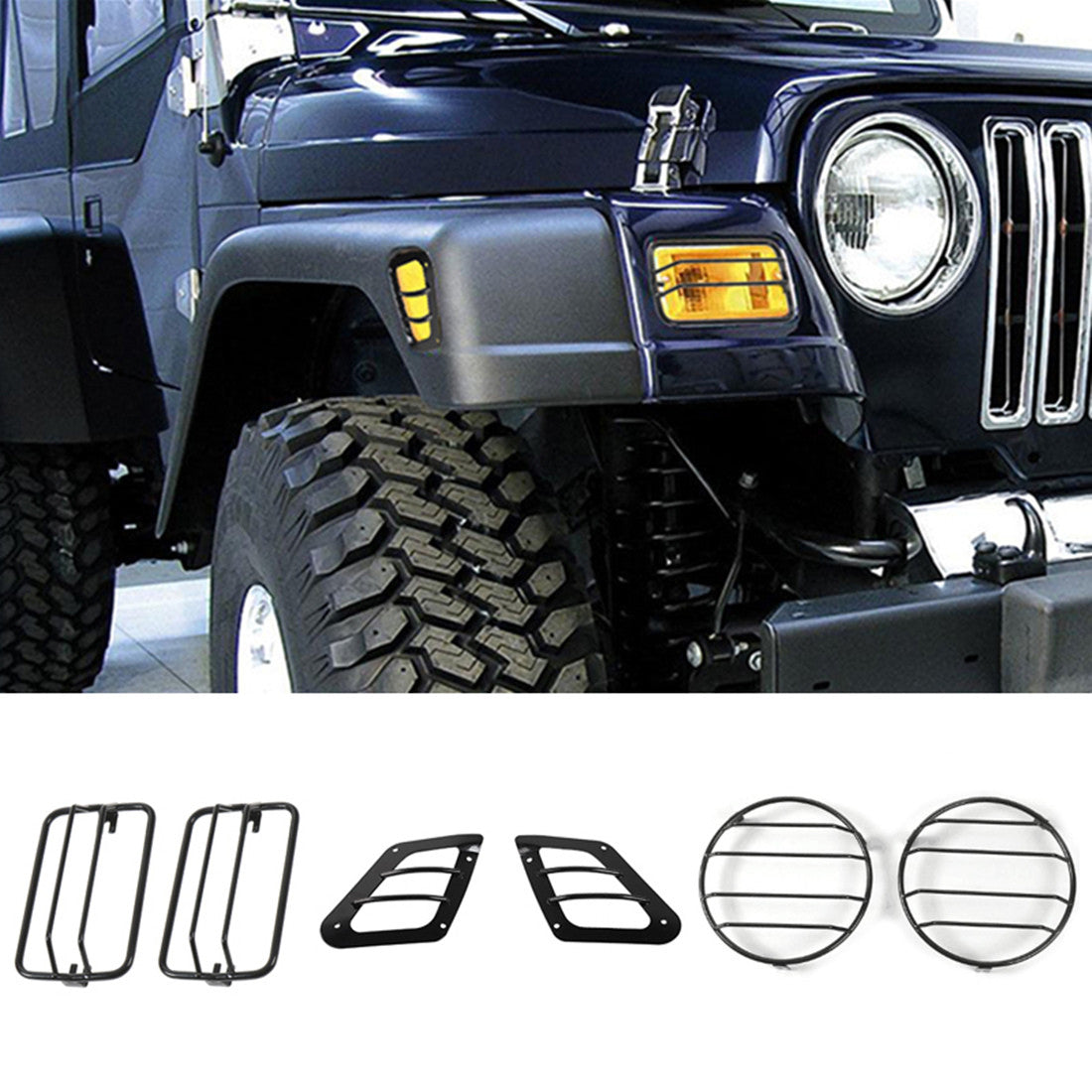 for Jeep for Wrangler TJ 1997-2006 Side Turn Signal Light Headlight Guard Cover x6