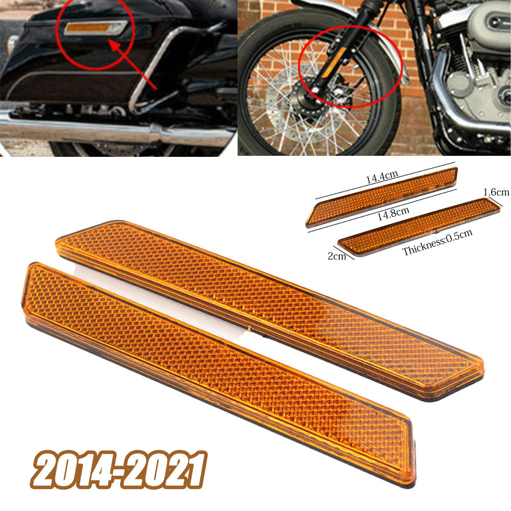 Orange reflector saddlebag latch cover for Harley Touring Road Glide 2014 - 2021 - n