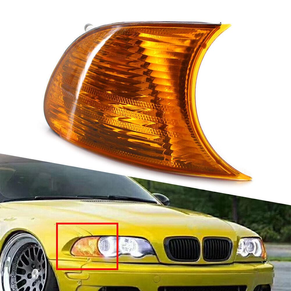 for BMW E46 3-Series 2DR 00-01 Front Right Turn Signal Light w/Amber Lens