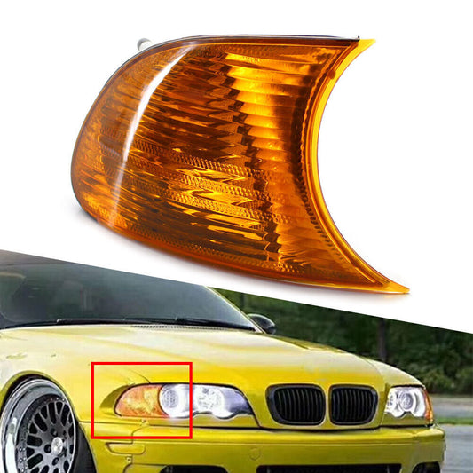 for BMW E46 3-Series 2DR 00-01 Front Right Turn Signal Light w/Amber Lens