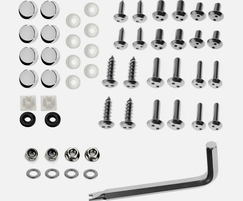 Chrome-plated security fasteners for car license plate anti-theft screws and nuts are suitable for BMWs.